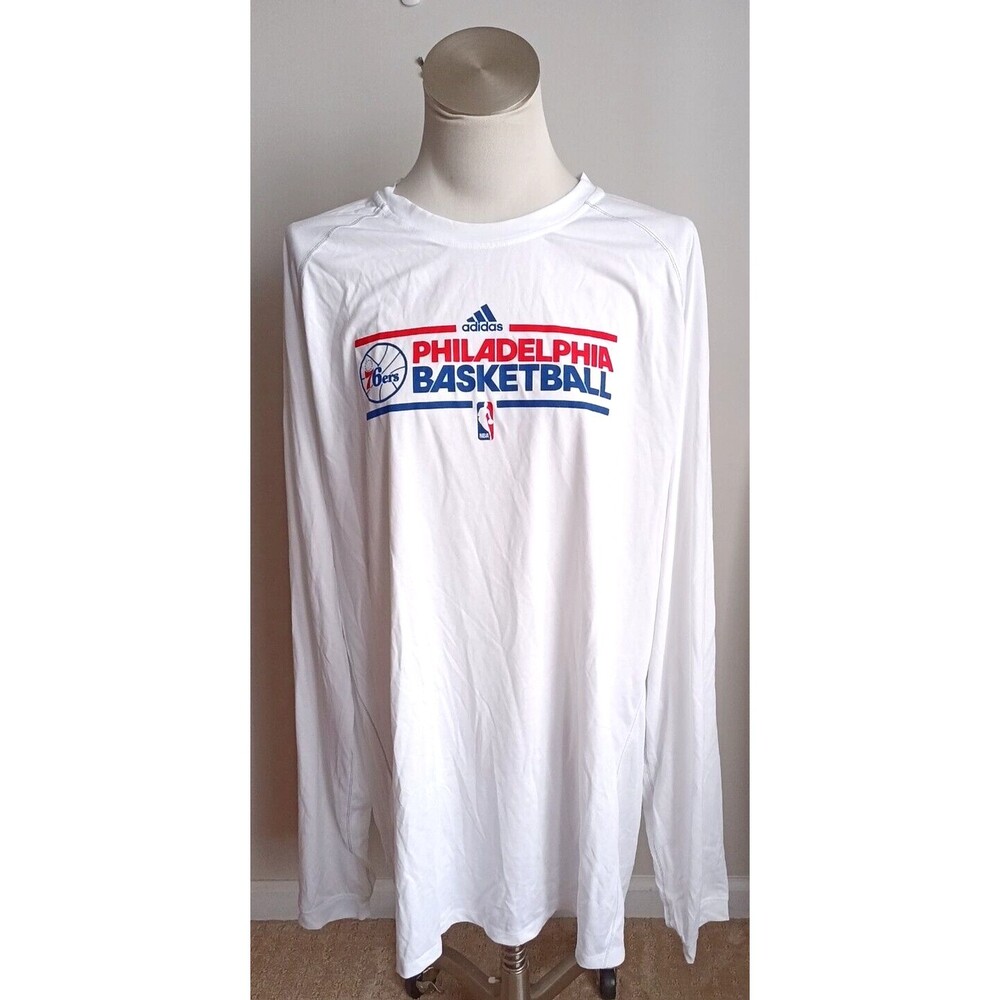 Philadelphia 76ers Basketball Adidas Climalite Warmup Long Sleeve Shirt 3XL XXXL